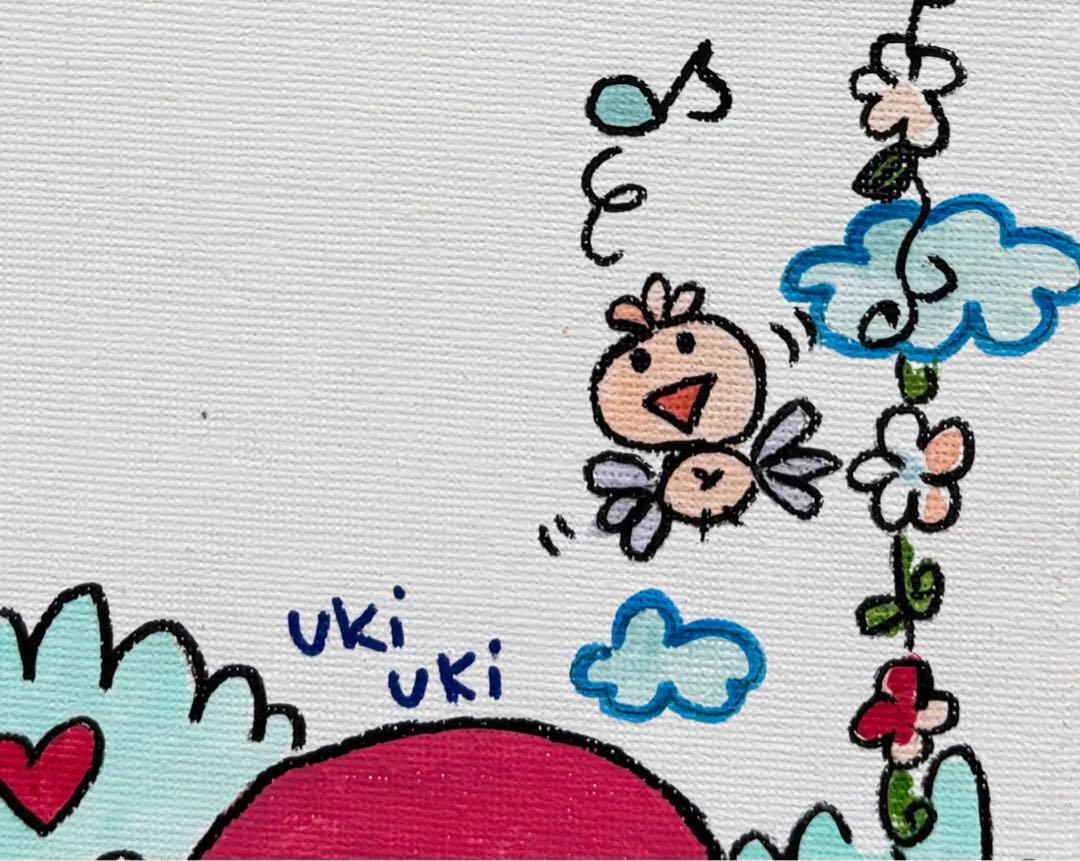 手描き油彩 水森亜土 キャンバスのみ 額なし サイン 絵画 人気