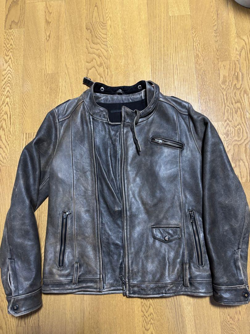 シングルライダース　牛革　Mサイズ　【ダメージ加工】