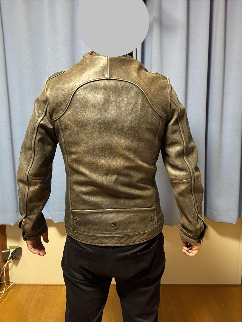 シングルライダース　牛革　Mサイズ　【ダメージ加工】
