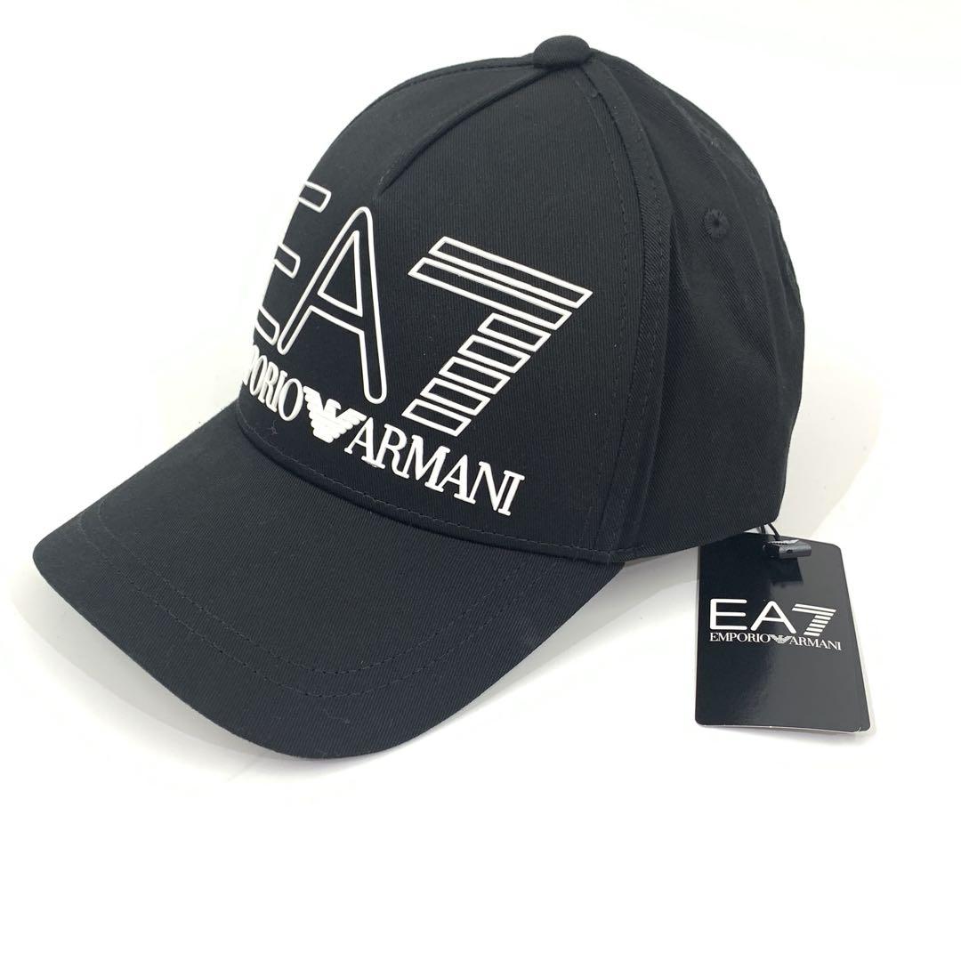 EA エンポリオアルマーニ EA7 ベースボールキャップ 帽子 ブラック ⓪