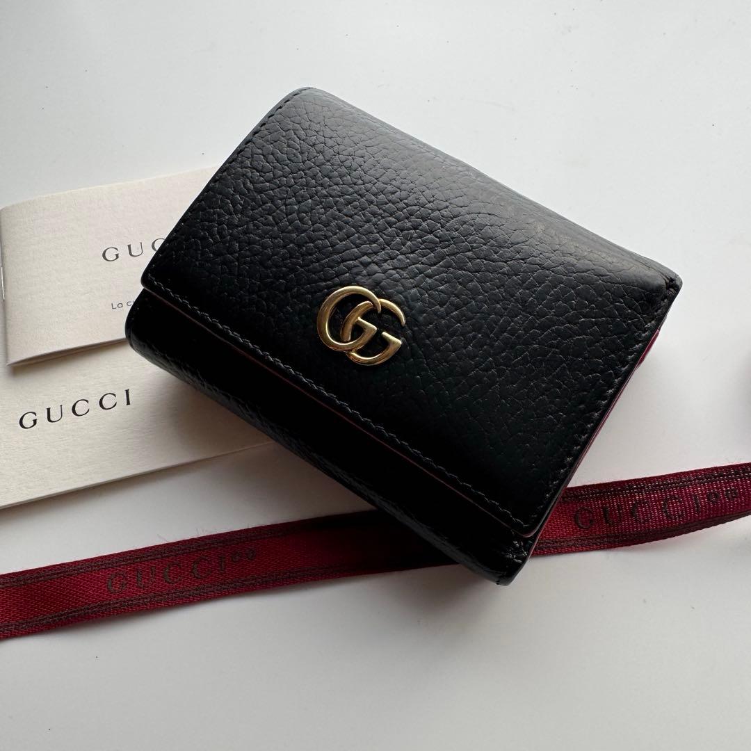極上美品】 192 GUCCI グッチ マーモント 3つ折り 財布 - メルカリ