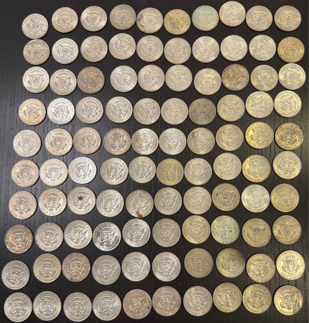 <200枚コインセット> 1965-1969年 ケネディ 銀貨50セントコイン