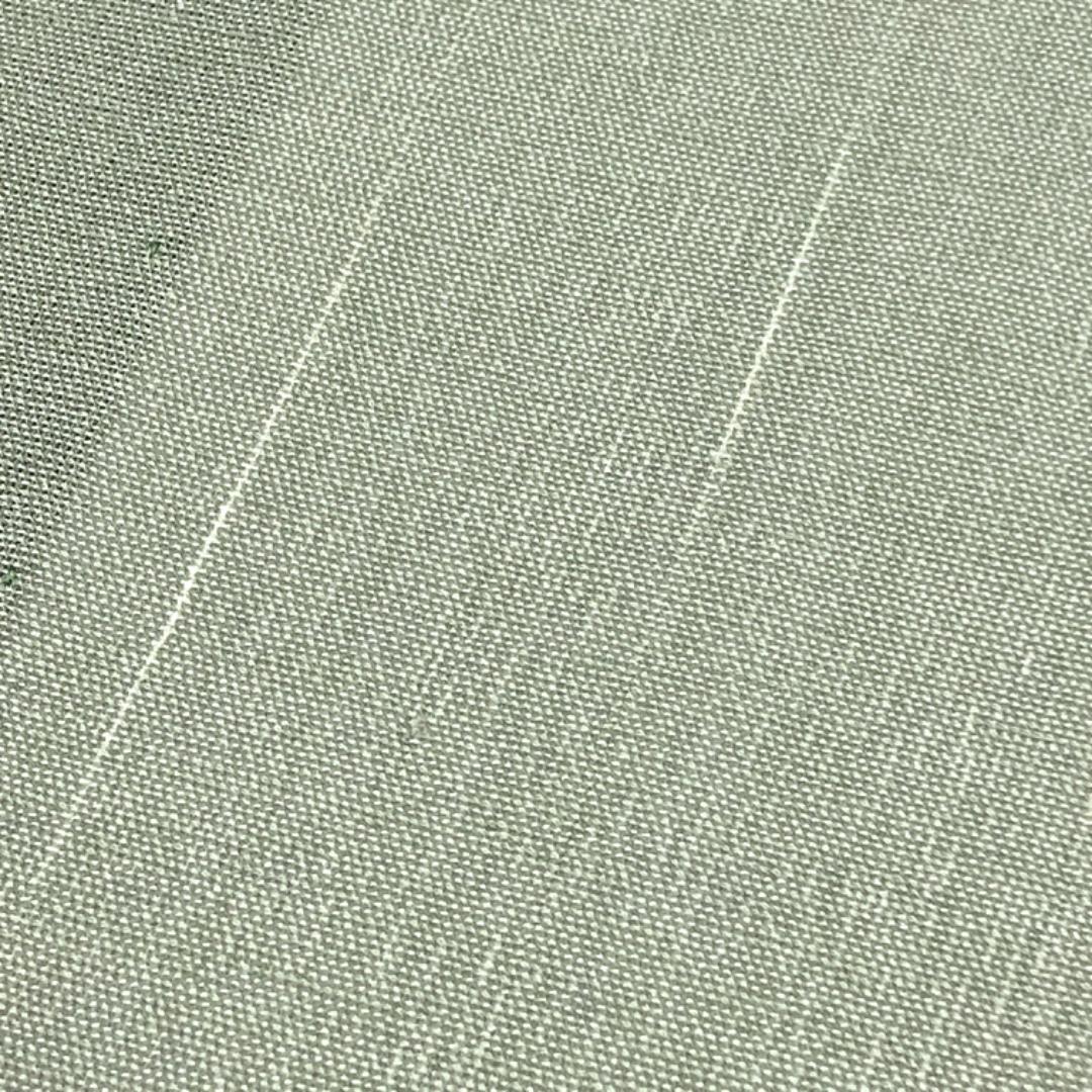 夏着物 本場大島紬 夏大島 無地 縦柄 灰緑色 K-4646
