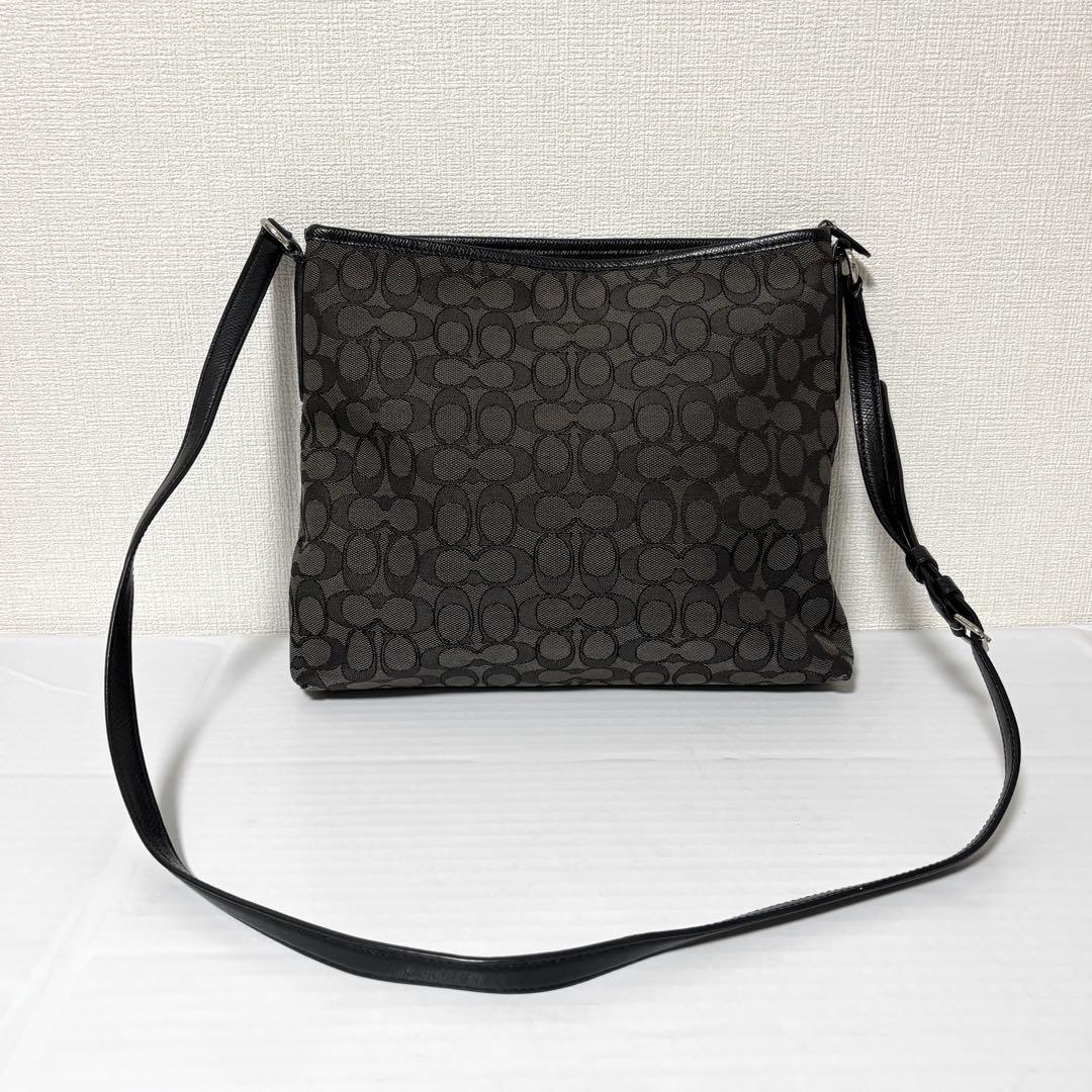【ギフ_包装】 シグネチャー COACH 極美品 ショルダーバッグ ブラック クロスボディ バッグ