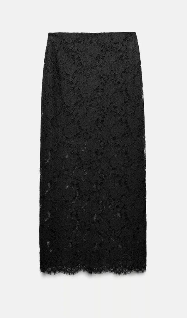 ZARA ミディ丈レーススカート M