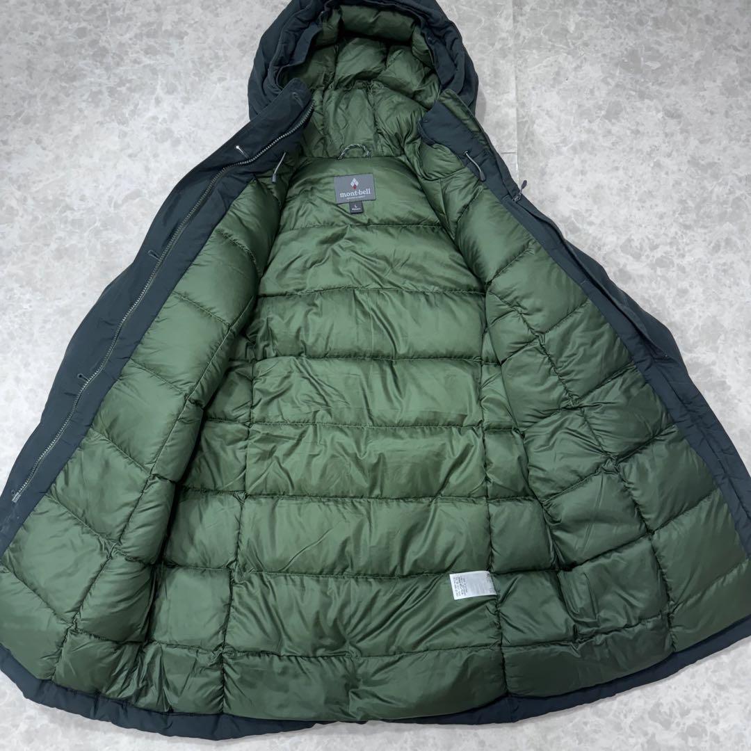 美品 mont-bell ハスキーコート ダウンジャケット ダークグリーン L