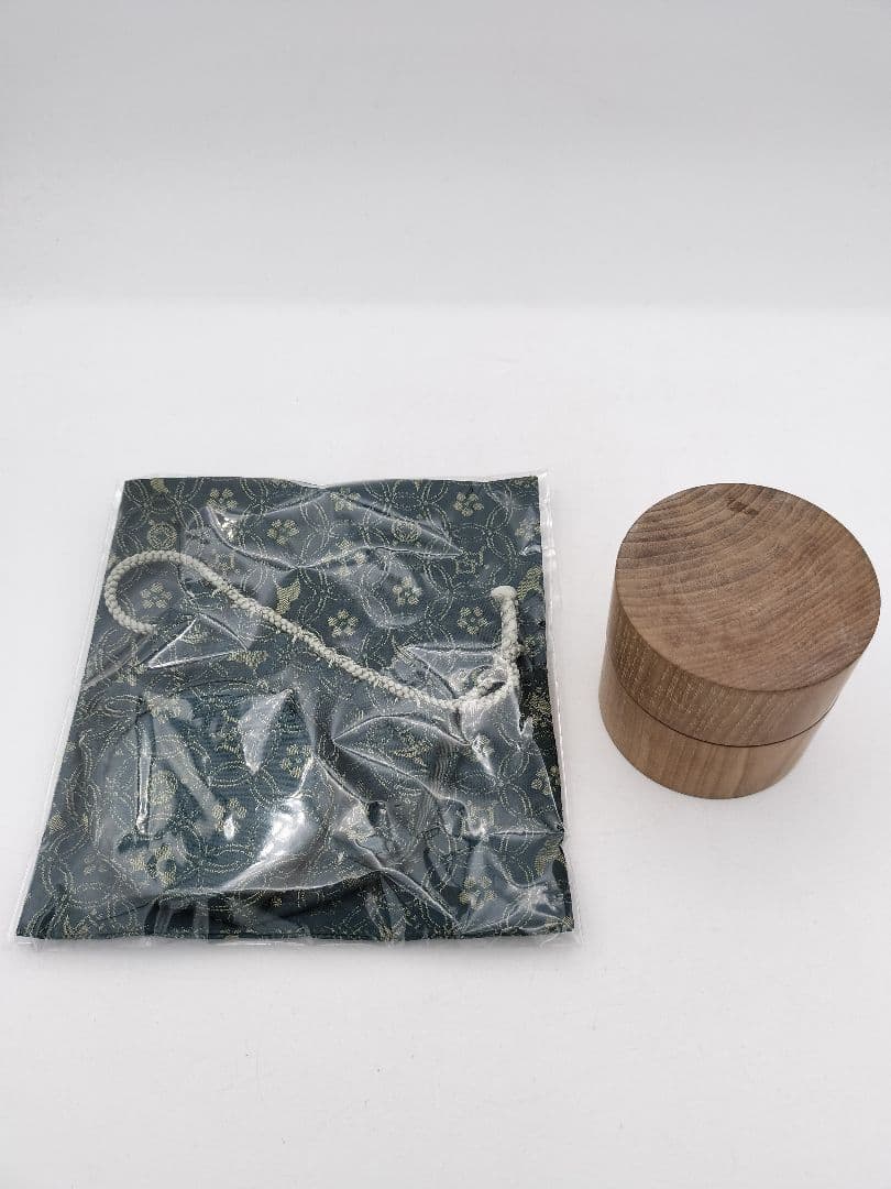 b858 和巾セット（棗・仕覆）宗薫手銀杏文純子 茶道具 古物