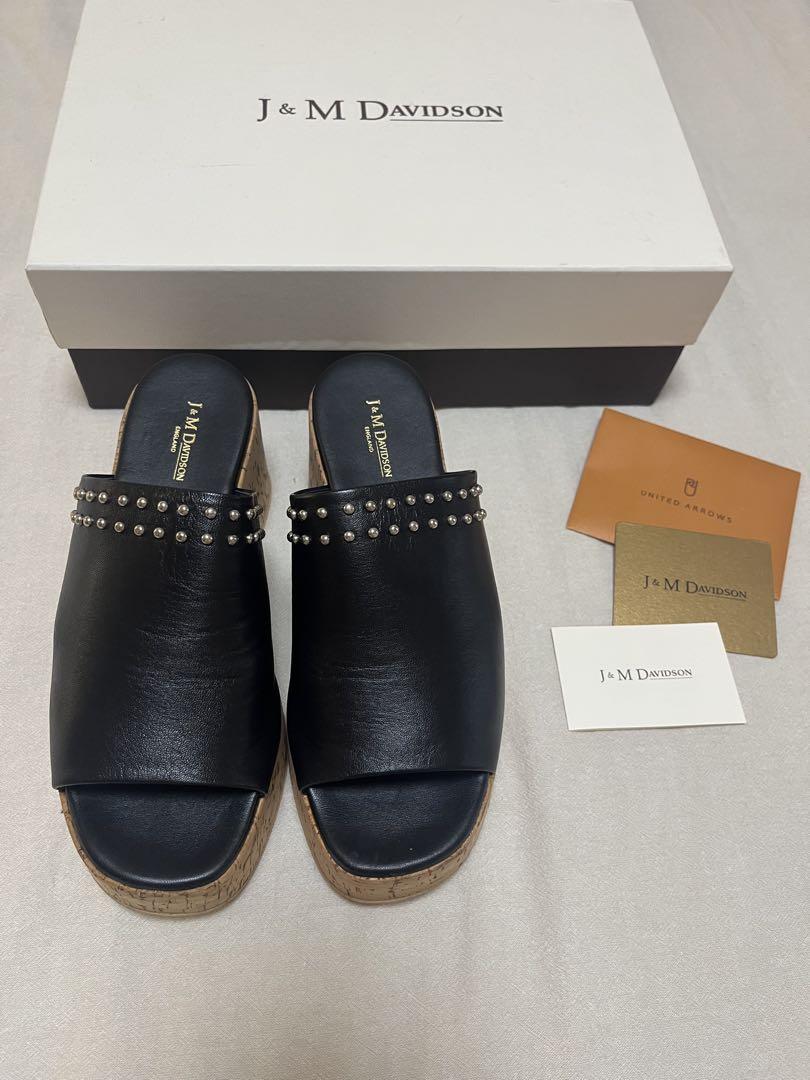 【美品】j&m davidson レザーサンダル　スタッズ 35 ブラック