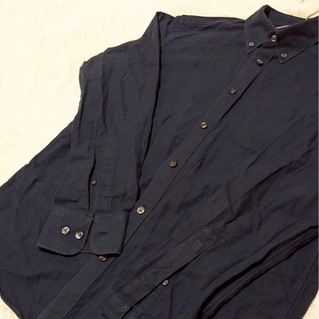 【M】ムジルシリョウヒン 無印良品 ☆ 長袖シャツ コットン100％ ネイビー