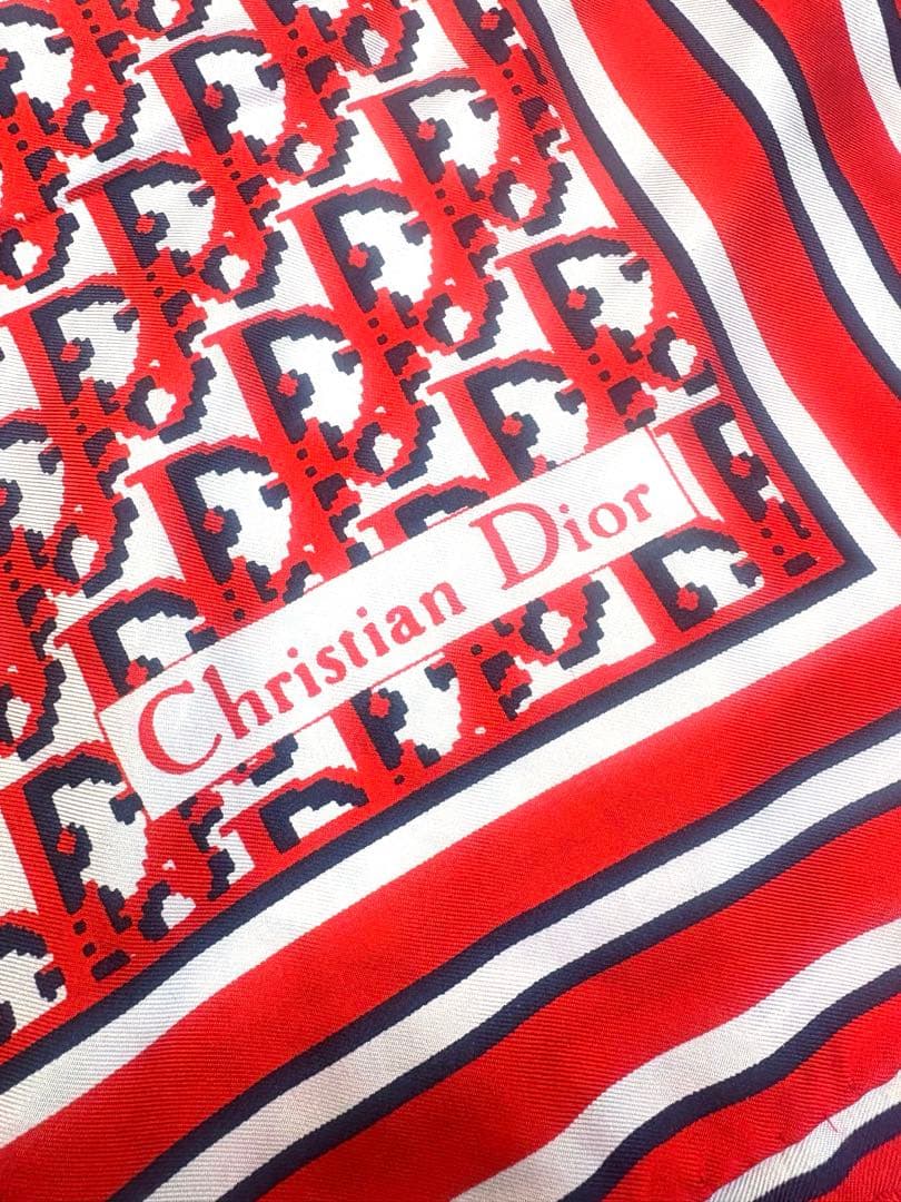 Christian Dior ディオール シルクスカーフ トロッター ロゴ 総柄
