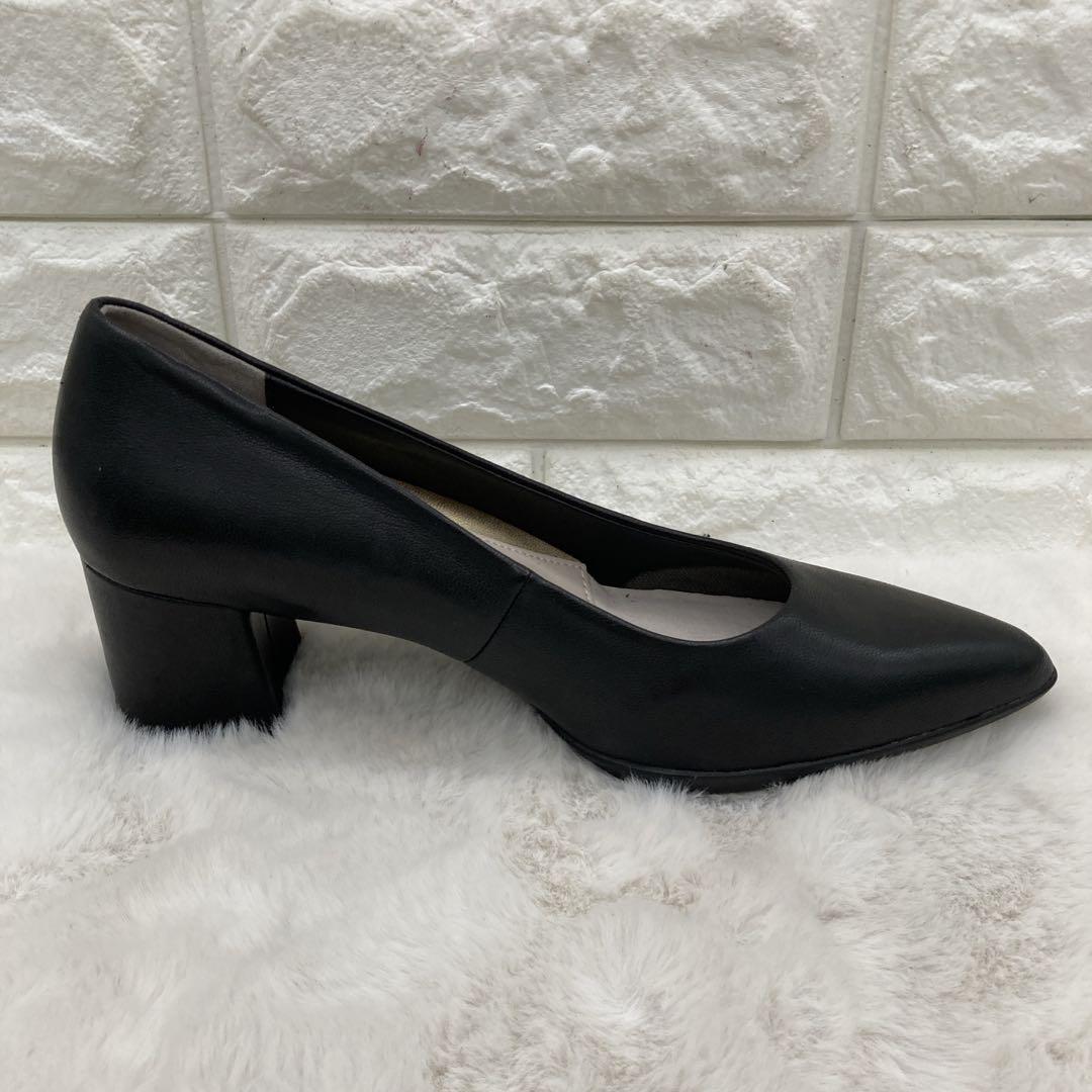 ❤️極美品❤️フィットフィット ポインテッドトゥ パンプス 24 チャンキーヒール