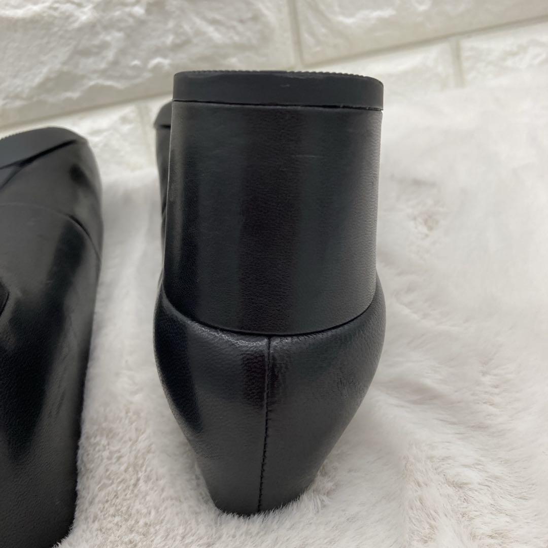 ❤️極美品❤️フィットフィット ポインテッドトゥ パンプス 24 チャンキーヒール