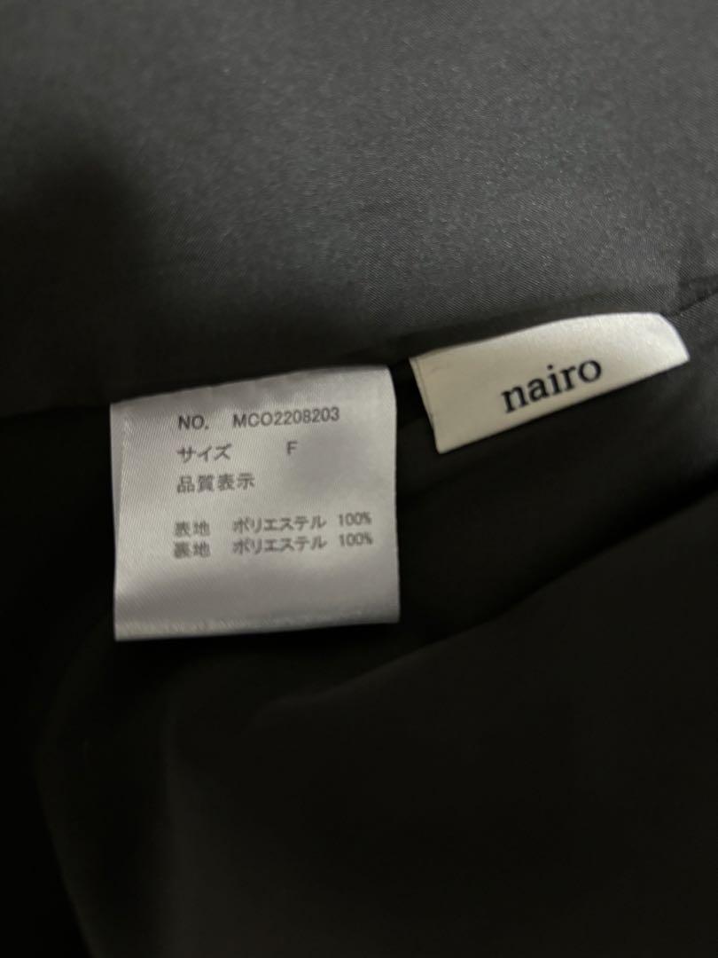 nairo ブークレボリュームショートコート beige×black