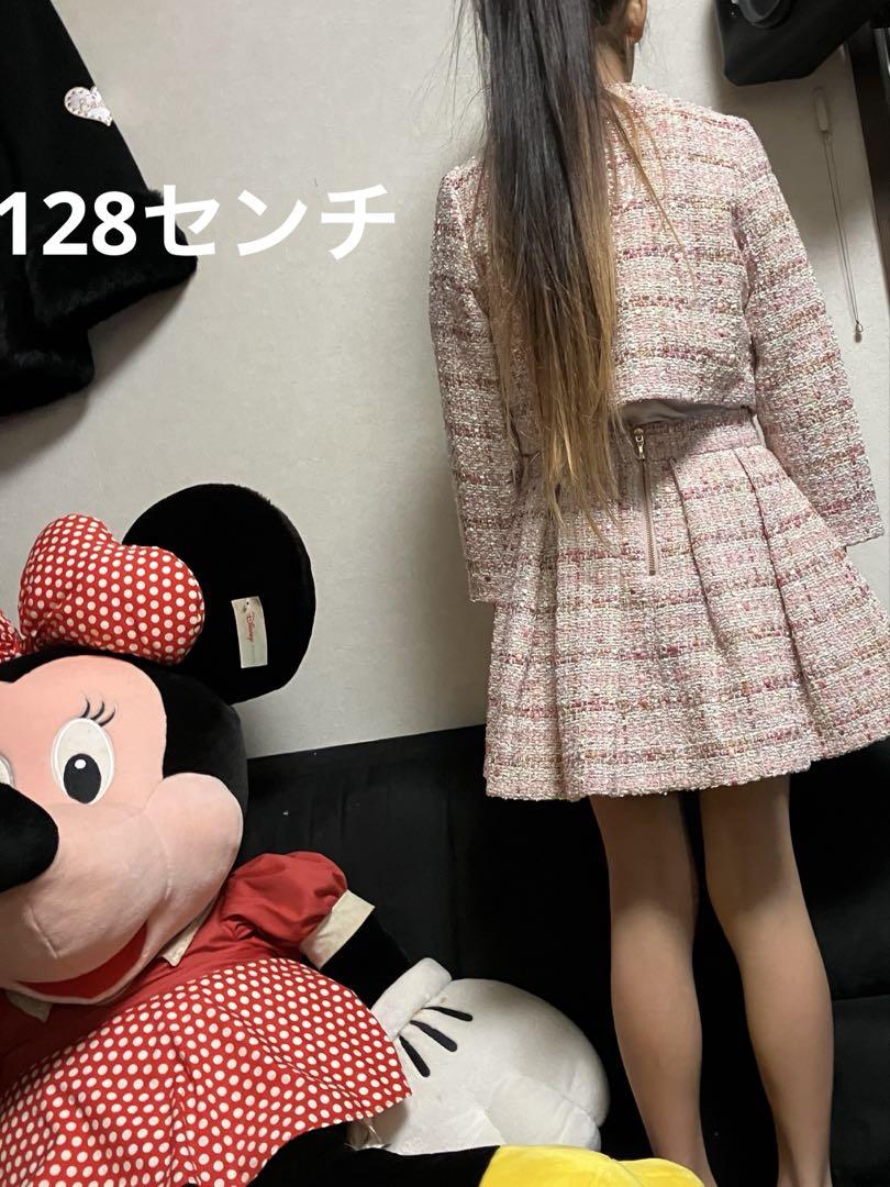 ケイトスペード120入学式ピンクツィード　フォーマルスーツ