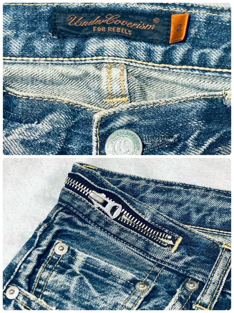 名作 undercoverism 07SS PURPLE期 ジップデニム稲妻刺繍