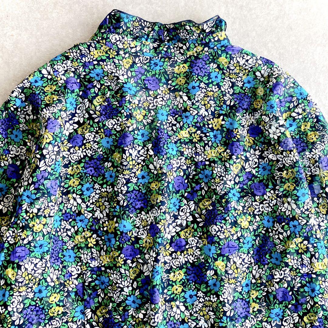 美品✳︎レリアン Leilian フラワーフリルブラウス 花柄シャツ 13+