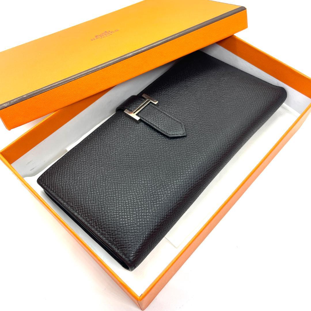 528】HERMES/エルメス べアンスフレ 二つ折り 長財布 ウォレット X刻