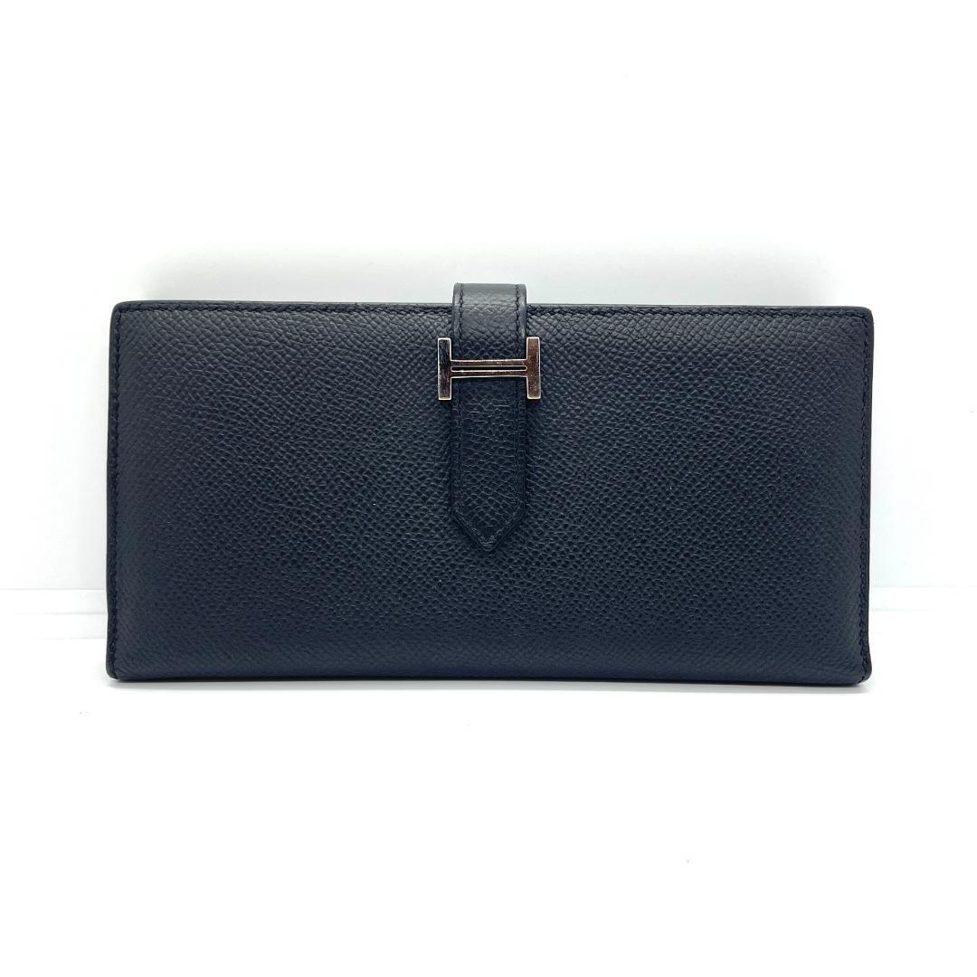 528】HERMES/エルメス べアンスフレ 二つ折り 長財布 ウォレット X刻