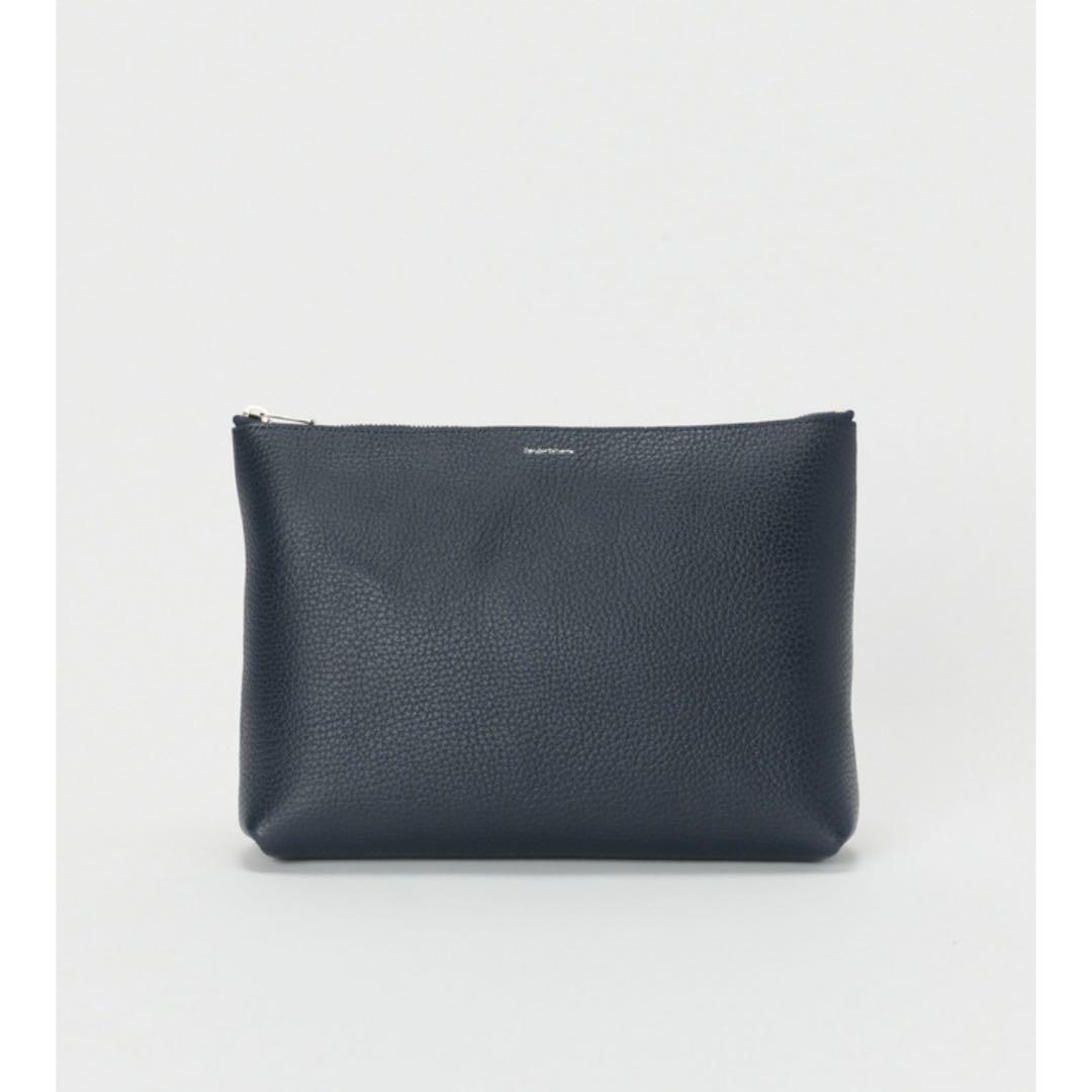 新品未使用タグ付き完売品hendershemepouch L革製ポーチネイビー