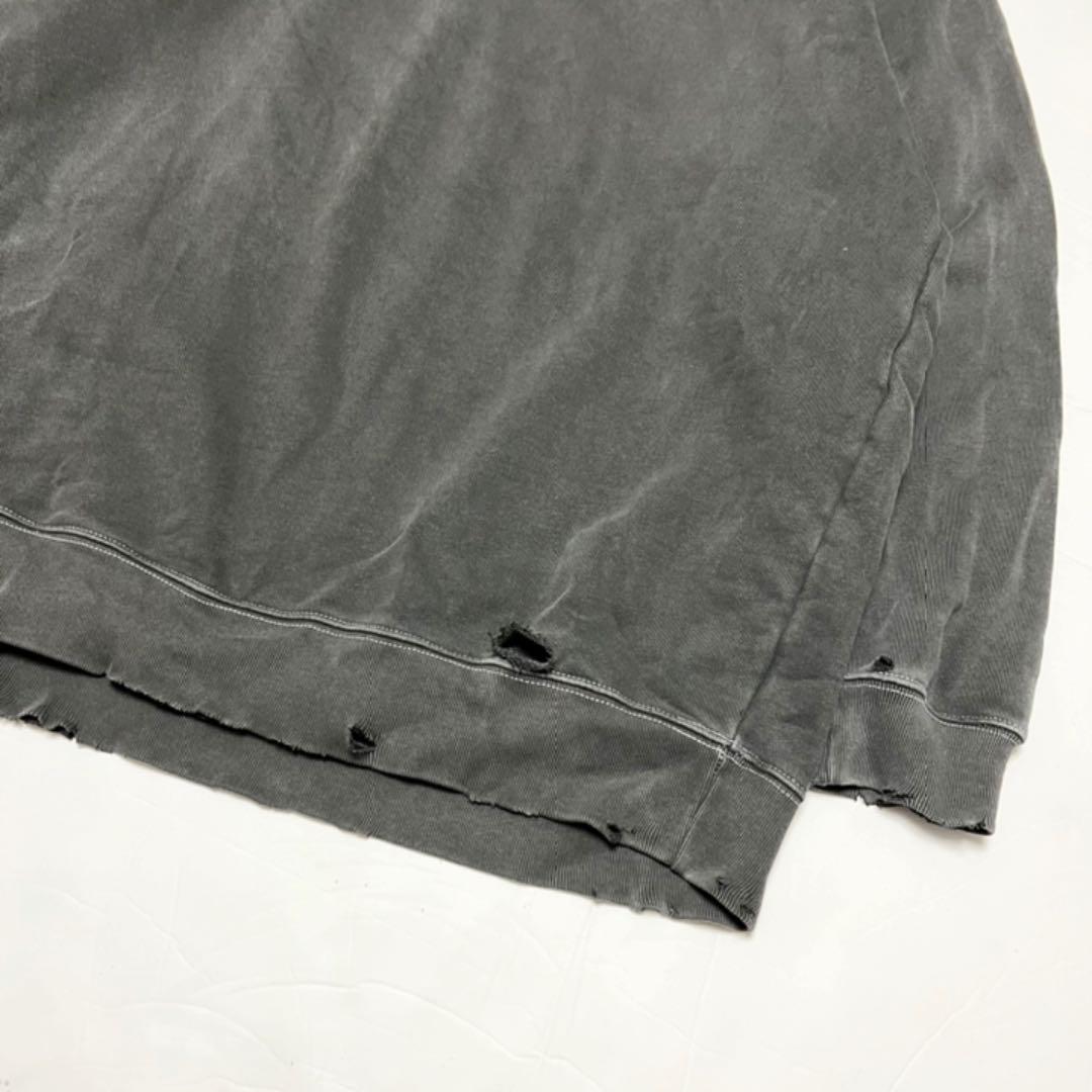 品質保証お得 古着 vintage ビンテージ ボロ加工 クラッシュスウェット 後染め グレー frO6M-m13259882980 限定セールHOT