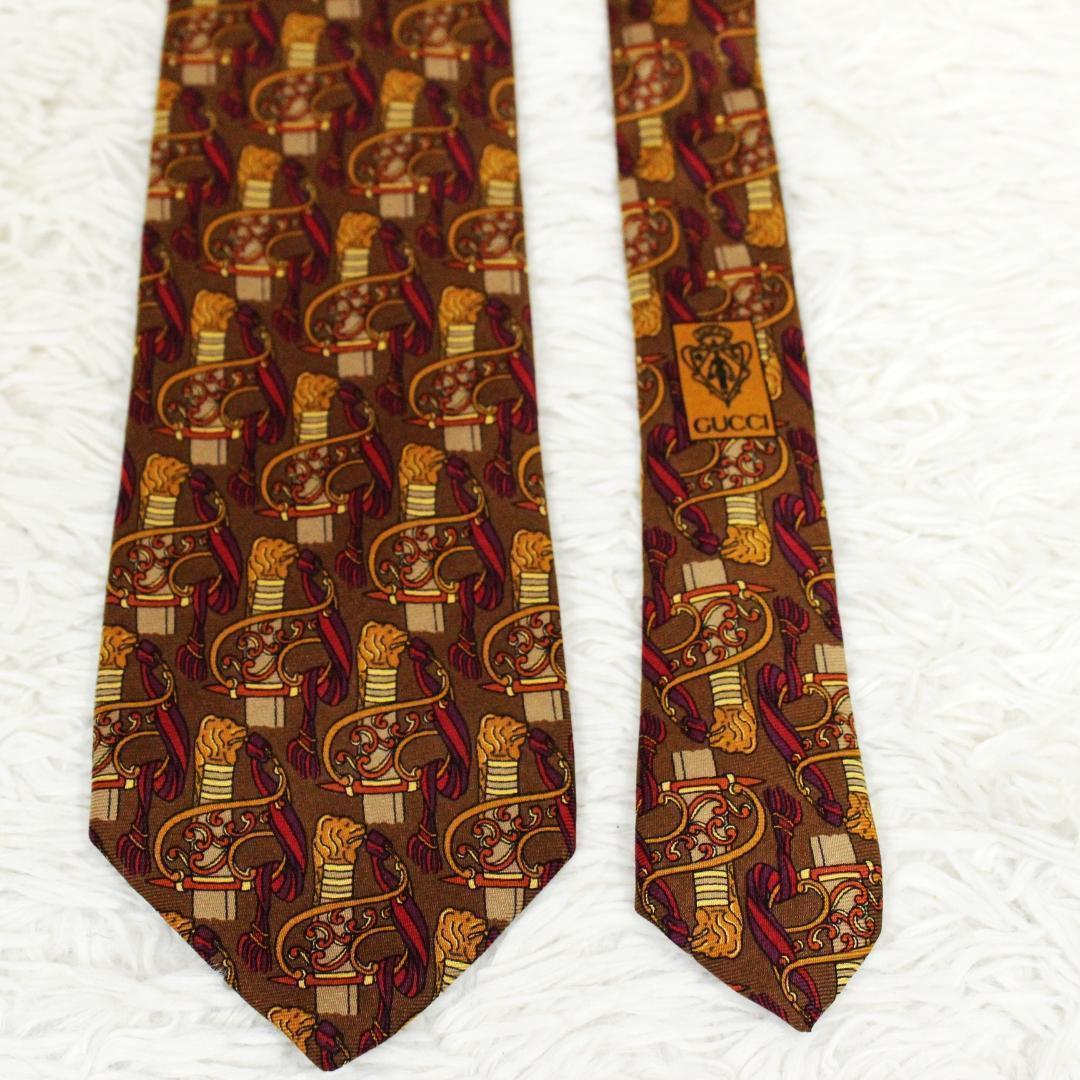 美品】GUCCI グッチ 虎 タイガー 刺繍 ナロータイ ネクタイ 黒 BTS