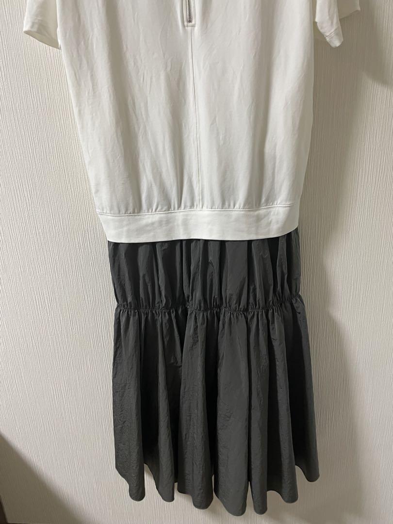 アダムエロペ【洗える】ミニ裏毛 Tシャツドッキングワンピース　ロング丈
