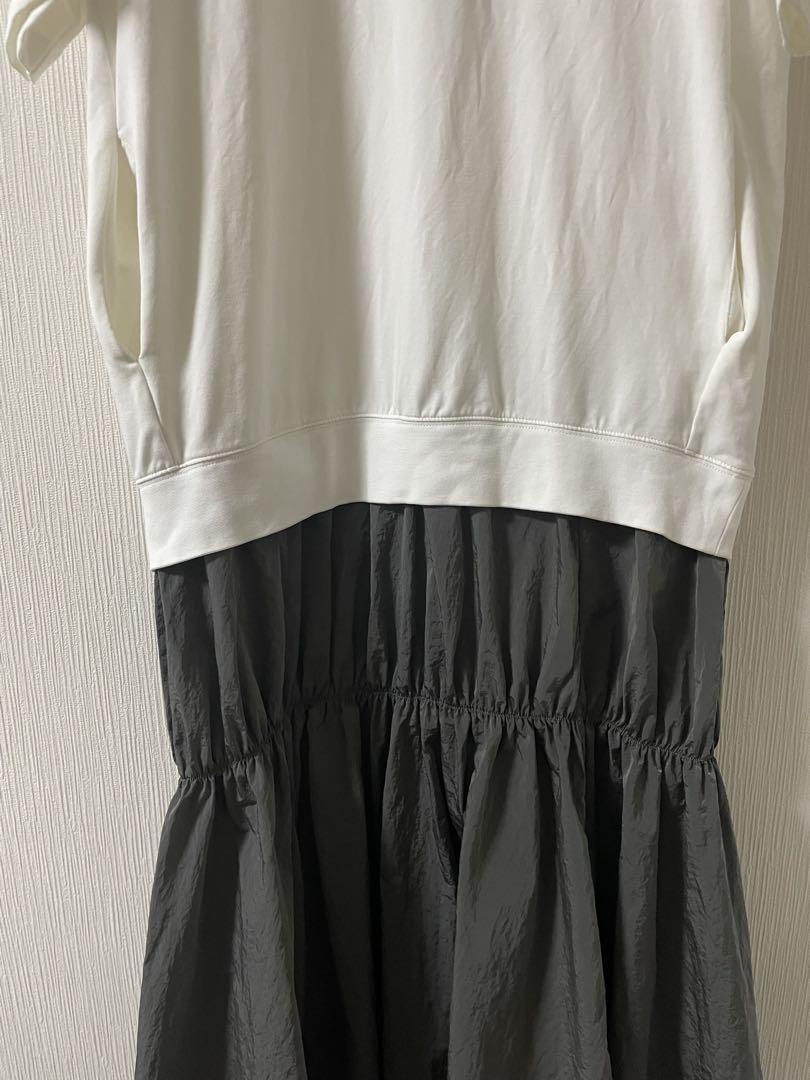 アダムエロペ【洗える】ミニ裏毛 Tシャツドッキングワンピース　ロング丈