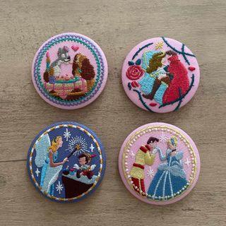 刺繍デザインの手鏡 4個セット