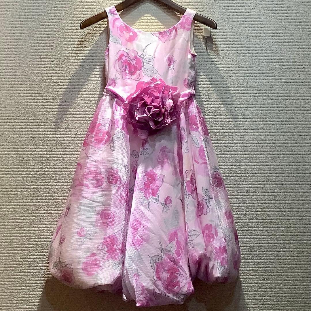 メゾピアノ Mezzo Piano 花柄 ワンピース ドレス 120cmバルーン