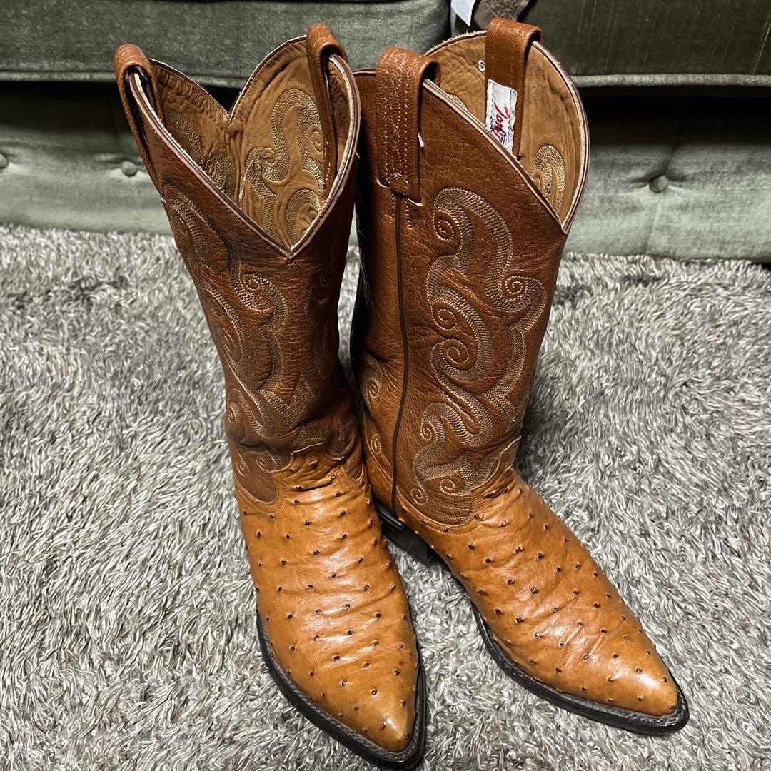 美品✨TONY LAMA トニーラマ ウエスタンブーツ　オーストリッチ　レザー トニーラマウエスタンブーツオーストリッチ美品