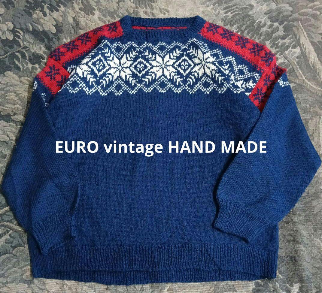 EURO vintage HAND MADE ノルディック　ニット セーター
