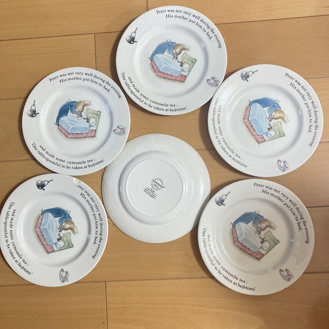 ウェッジウッド ピーターラビットお皿プレート旧刻印 6枚セット wedgwood