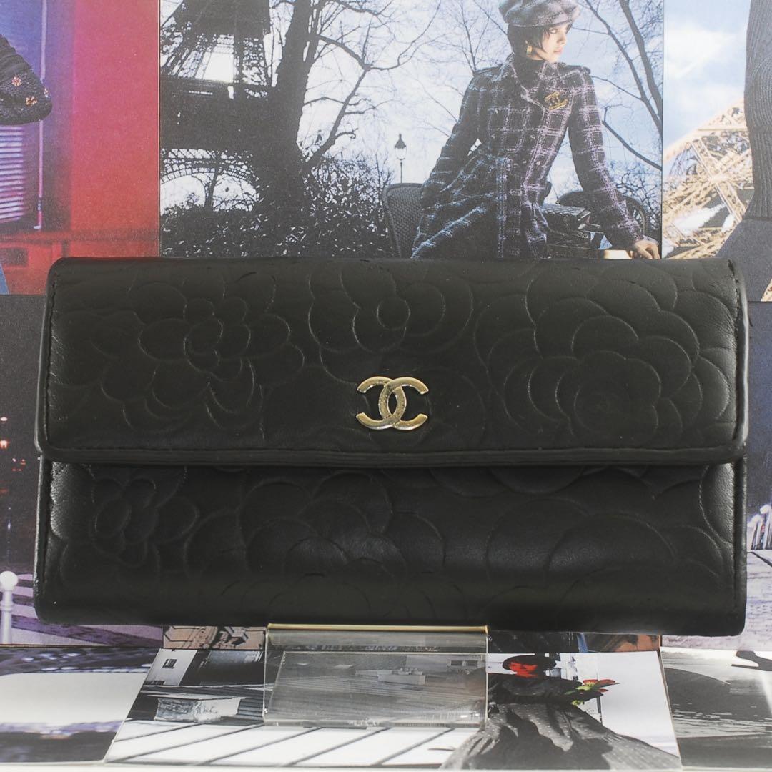 CHANEL＊シャネル＊長財布＊カメリアステッチ＊ロングフラップ＊ウォレット