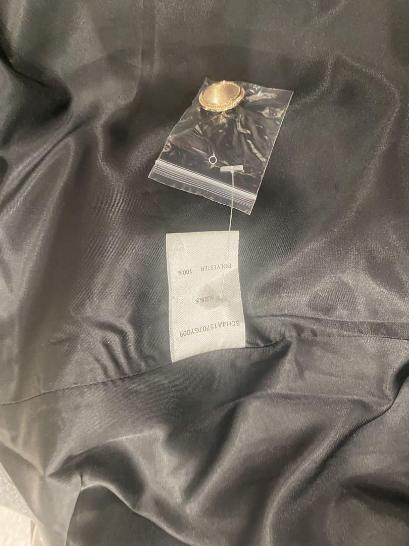 GOLD DOUBLE BUTTON DRESS COAT グレー
