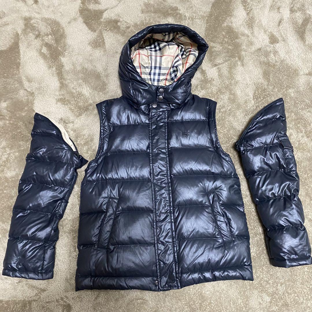 (美品) BURBERRY LONDON ダウンジャケット130A 袖帽子着脱可