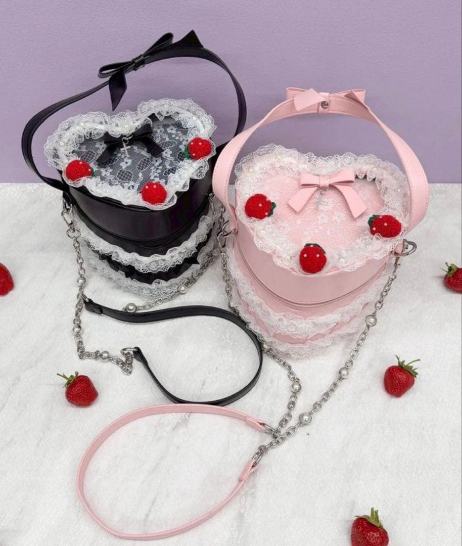 美品レアJamie エーエヌケーケーキのゴシック痛バ　苺　ショルダー　ロリータ黒