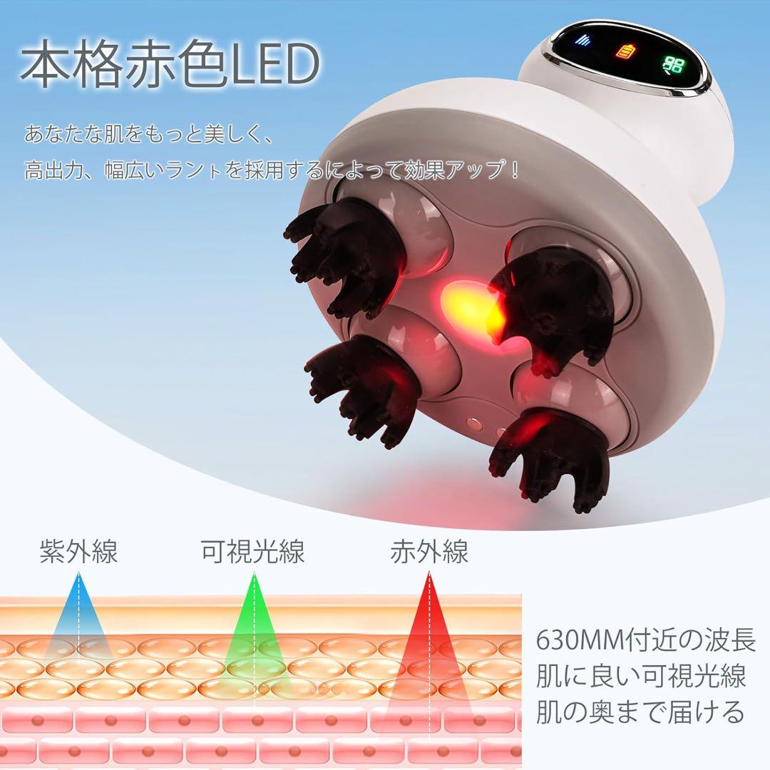 EMSヘッドスパ電動頭皮ブラシ2024LEDスカルプフェイスケアIPX7 3D