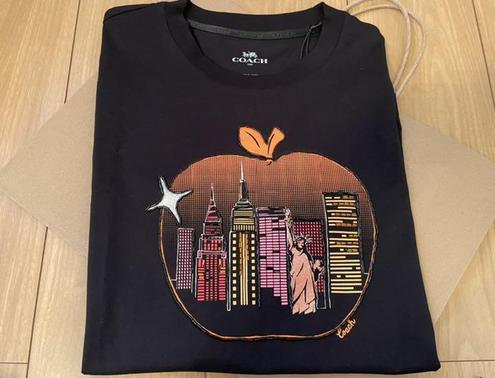 50%OFF COACH 超レア 完売品 ブラック キラキラりんごTシャツ - Tシャツ