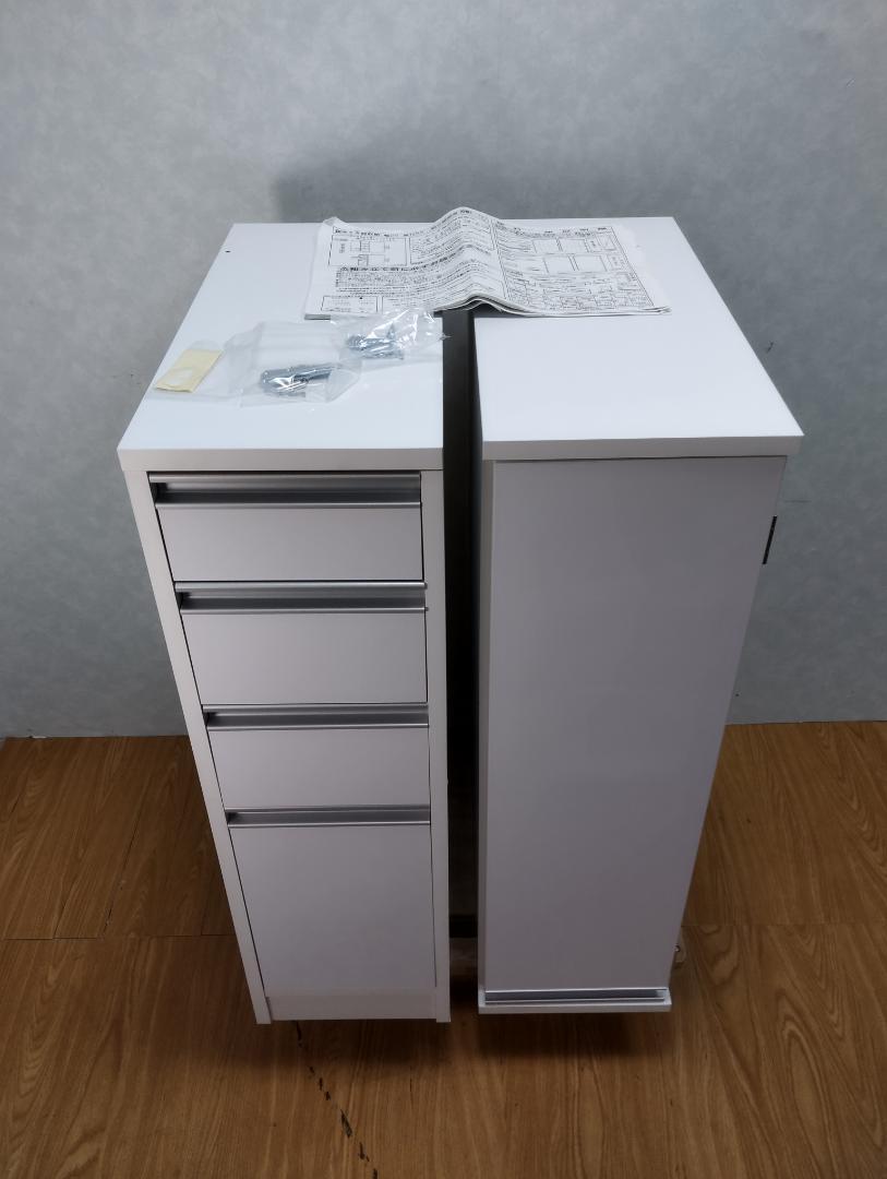K♢1085 フジモク 鏡面すき間収納 未使用品！ 訳あり 組立済み