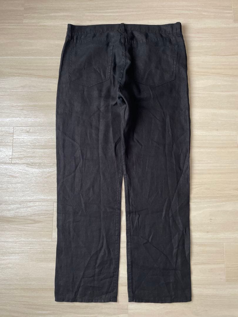 90s ラルフローレン ブラックリネン 黒 スラックス パンツ ビンテージ 美品