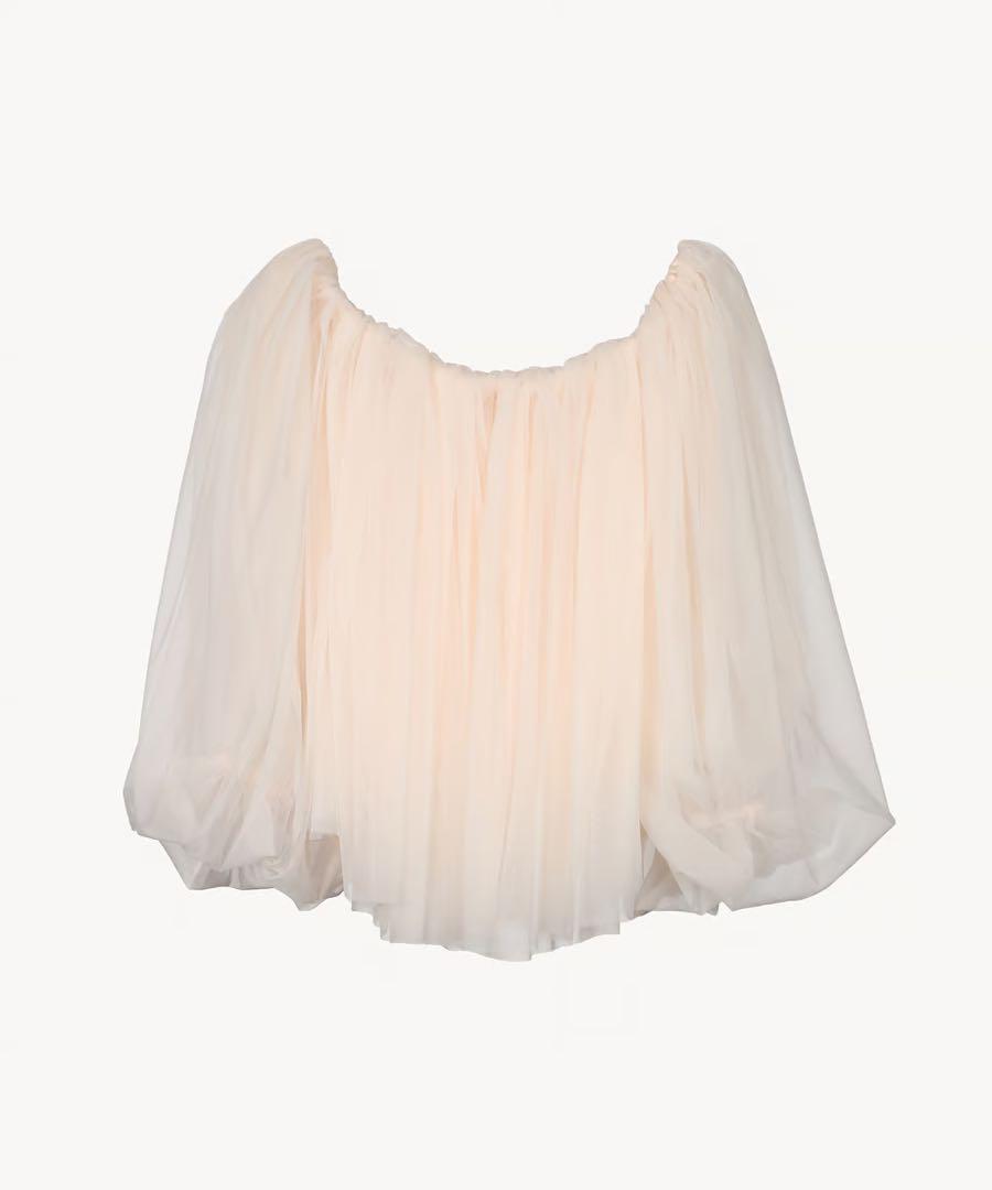 Acka新品tulle shirring blouse ( ivory ) Acka新品tulle shirring blouse ( ivory )