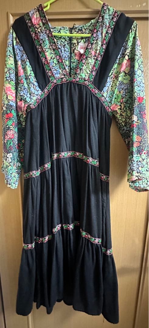 Mindy Malone 古着 フ ミニワンピース 花柄 パッチワーク