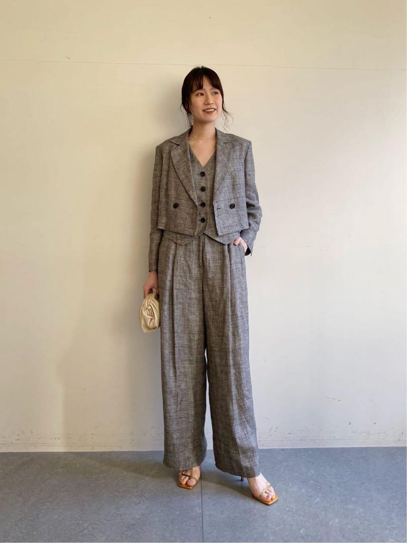 Whim Gazette ウィムガゼット リネングレンチェックジャケット