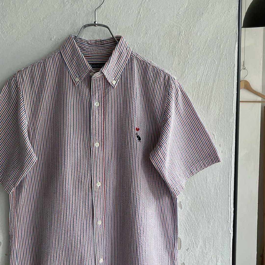 美品 Bohemians シアサッカー ストライプシャツ ボヘミアンズ