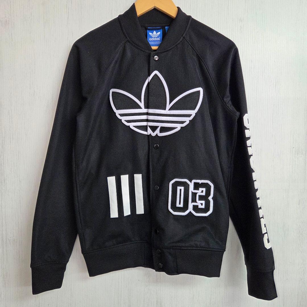 アディダスオリジナルス　ジャージ　ジャケット　XS　ブラック　ビッグロゴ_1