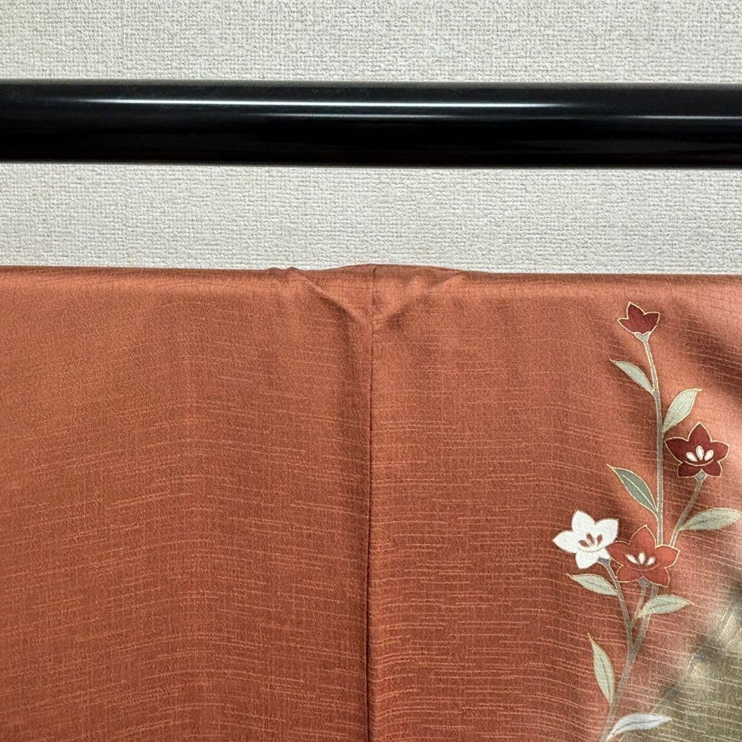 買取り実績  訪問着 T-741F 着物 袷 紋なし 枝に花 染め分け 正絹 着物・浴衣