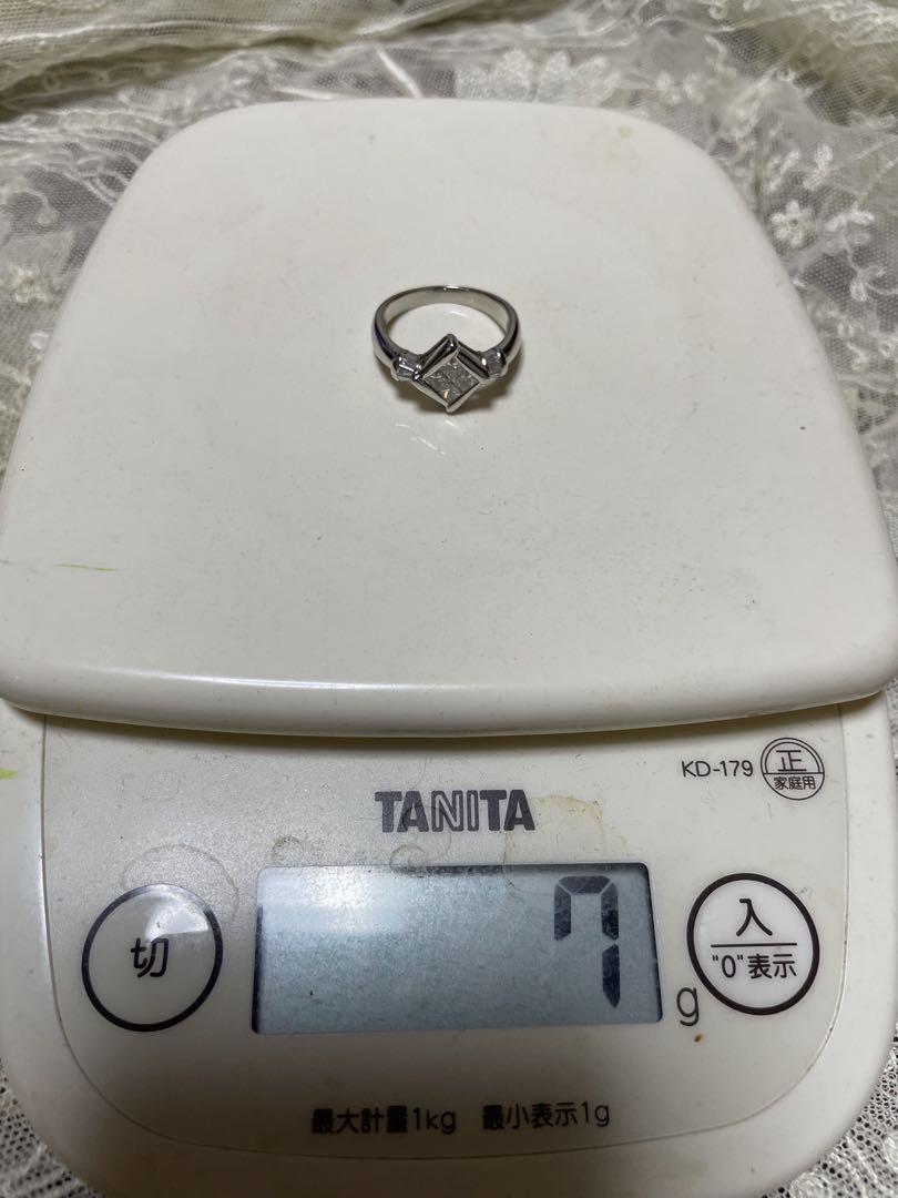 ダイヤモンド付きPT900 リング7g