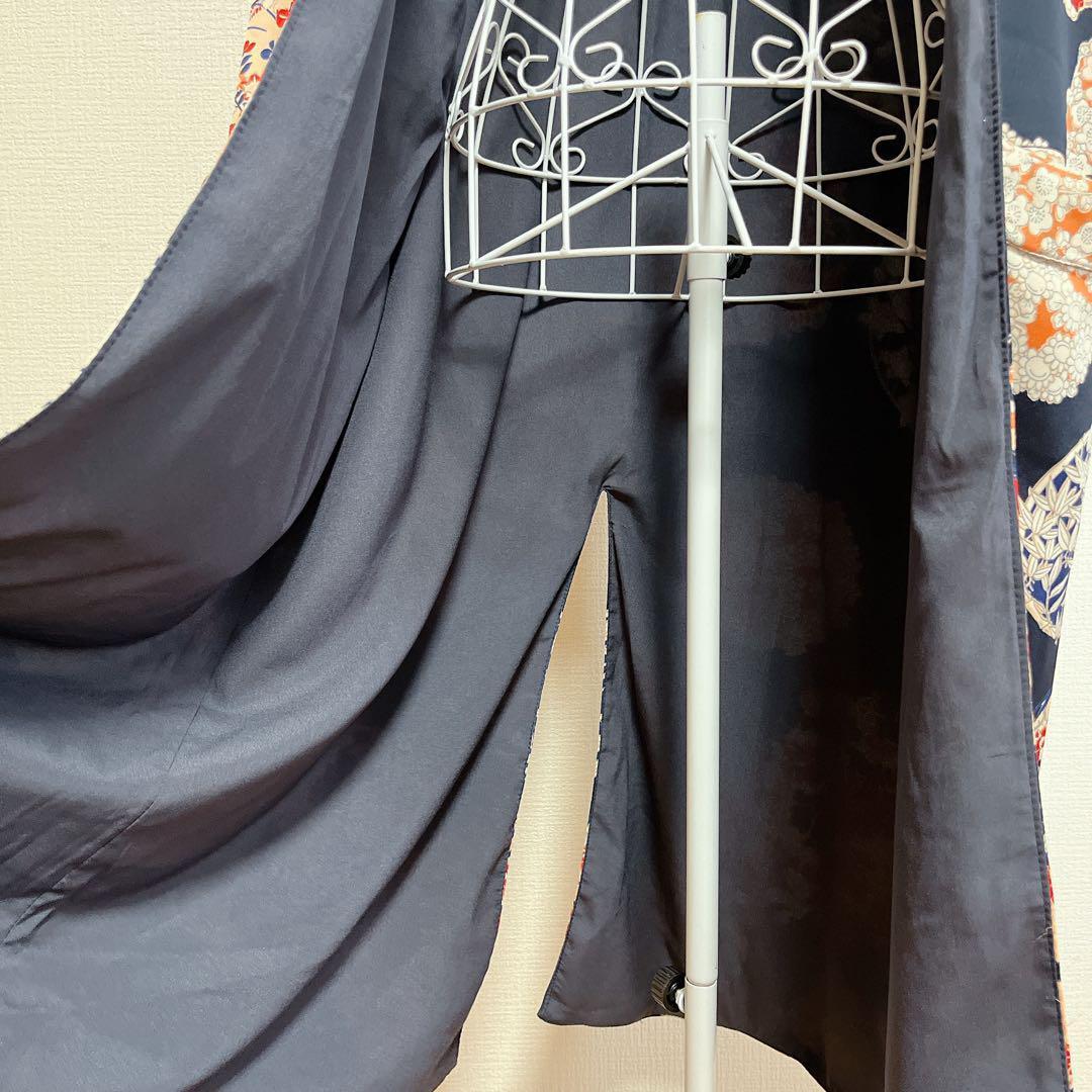 ZARA ザラ 和柄 ネイビー カーディガン 着物 ガウン羽織 KIMONO