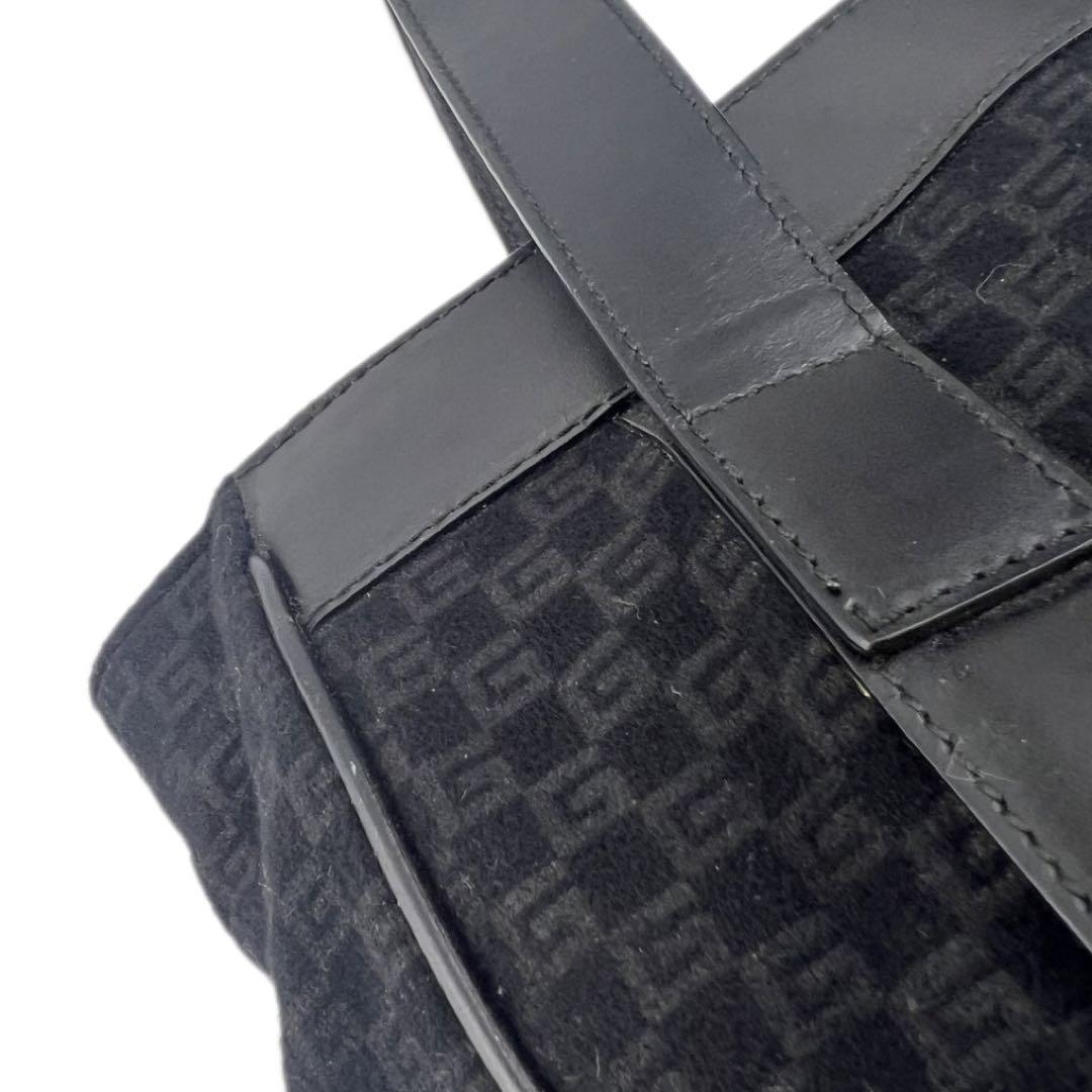 GUCCI グッチ ベロア トートベルベット トートバッグ GG ブラック 画像12