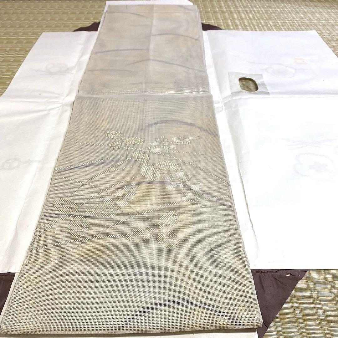 夏の袋帯　絽　六通　立波文様　銀糸　正絹 夏の袋帯 絽 六通 立波文様 銀糸 正絹 - メルカリ